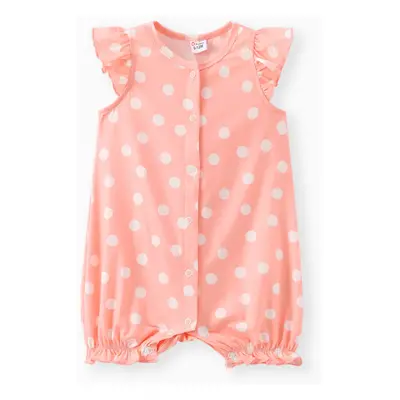 Naia™ Baby Girl Polka Dots or Butterfly Print Flutter-sleeve Romper