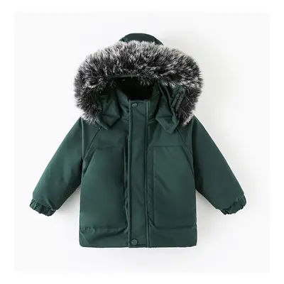 Toddler Boy/Toddler Girl Furry Collar Hooded Parka Cotton-Padded Jacket