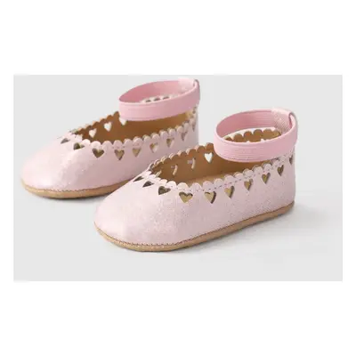 Baby Girl Sweet Heart-shaped Hollow-out Prewalker Shoes