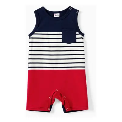 Family Matching Color Block Stripe Polo Shirt and V-Neck Button Body-con dress Sets