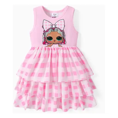 L.O.L. SURPRISE! Toddler Girl Character Print Layered Ruffle Hem Dress