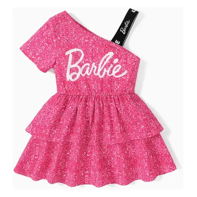 Barbie Toddler/Kid Girls 1pc One shouder desgin multi-layer Dress