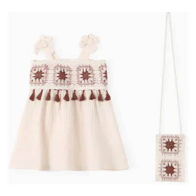 Baby Girl 2pcs Bohemia Tassel design Dress with Bag