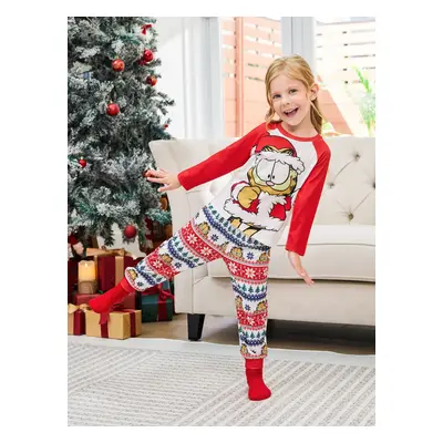 Garfield Family matching Christmas Pattern Colorblock Pajama Set (Flame Resistant)