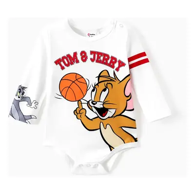 Tom and Jerry Baby Boy Character Print Long-sleeve Bodysuit