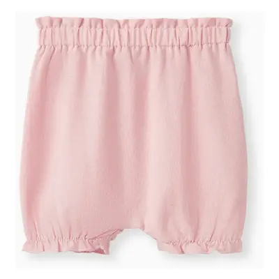 100% Cotton Baby Girl Solid Ruffle Elasticized Waist Bloomers Shorts