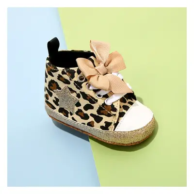 Baby / Toddler Bow & Glitter Decor Leopard Pattern Prewalker Shoes