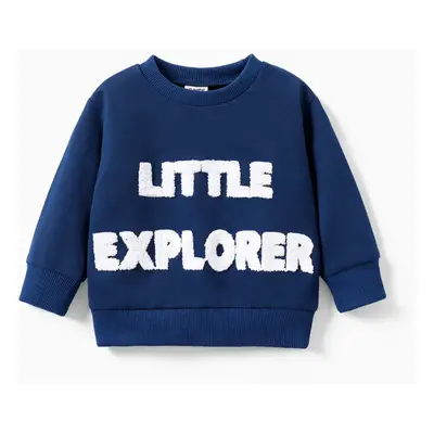 Boy's Casual Oversized Hoodie, Long Sleeve, 1pc, Letter Pattern, Polyester-cotton Blend