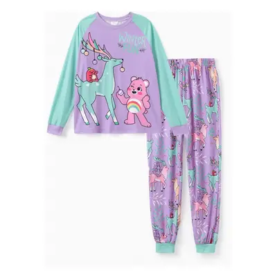 Care Bears Mommy and Me Christmas Colorblock Long-sleeve Pajamas Set(Flame Resistant)