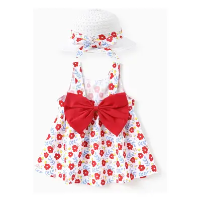 2pcs Baby Girl Little Daisy Bowknot Dress Set