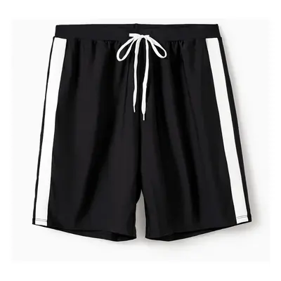 Family Matching Black Drawstring Swim Trunks or Bow knot One-Piece Strap Swimsuit