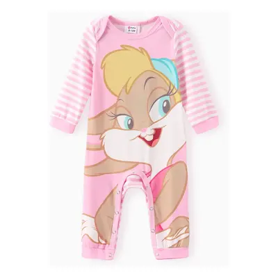 Looney Tunes Baby Boy/Girl Cartoon Animal Print Striped Long-sleeve Naia™ Jumpsuit