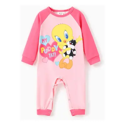 Looney Tunes Baby Boy/Girl 1pc Character Pattern Colorblock Long-sleeve Jumpsuit