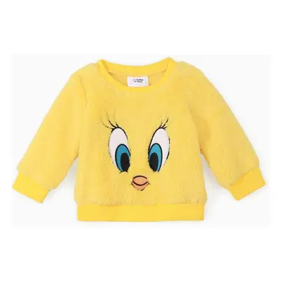 Looney Tunes Baby Boy/Girl Cartoon Animal Embroidered Long-sleeve Thermal Fuzzy Pullover