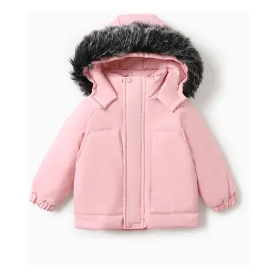 Toddler Boy/Toddler Girl Furry Collar Hooded Parka Cotton-Padded Jacket