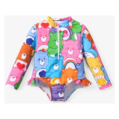 Care Bears Baby/Toddler Girl Allover Bear Print Long-sleeve One-piece Swimsuit