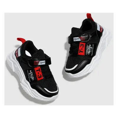 Kids Girl/Boy Sporty Letter Pattern Fabric Stitching Velcro Sports Shoes