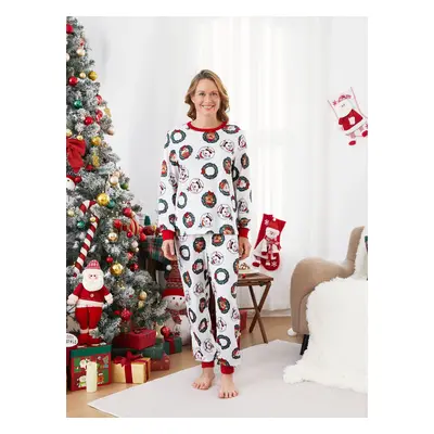 Christmas Pajamas Family Matching Santa & Reindeer Wreath Pajamas Sets