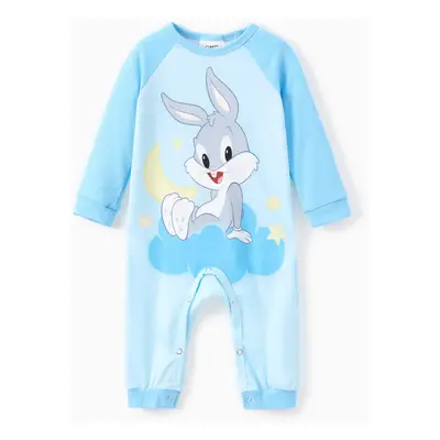 Looney Tunes Baby Boy/Girl 1pc Character Pattern Colorblock Long-sleeve Jumpsuit