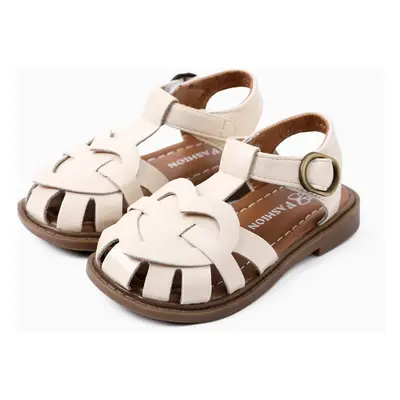 Toddler/Kid Girl Casual Style Velcro Heart-Shaped Leather Sandals