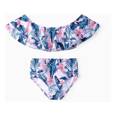 Kid Girl 2pcs Floral Print Swimsuits Set