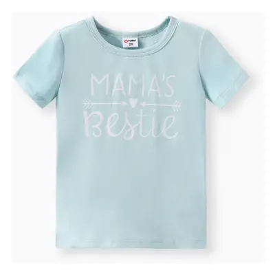 Toddler/Kid Letter Print Short-sleeve Cotton Tee