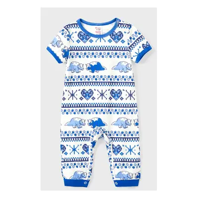 Family Matching Dinosaur Fair Isle Printed Pockets Drawstring Pajamas Sets