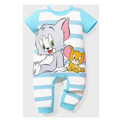 Tom and Jerry Baby Boy Short-sleeve Graphic Print Polka Dots or Striped Naia™ Jumpsuit