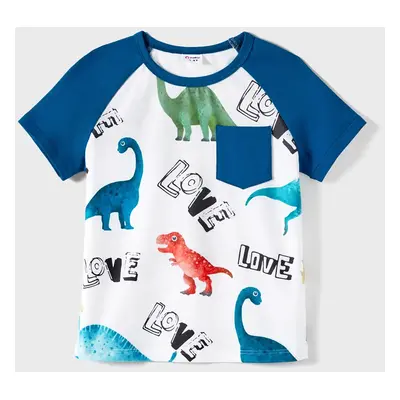 Family Matching Dinosaur Print Tank Dresses and Short-sleeve T-shirts Sets