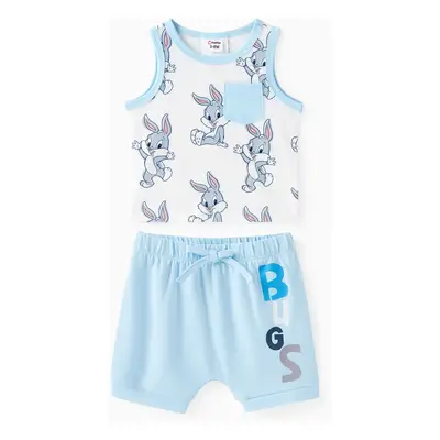 Looney Tunes Baby Boys 2pcs Allover Cartoon Print Naiaâ¢ Tank Top and Cotton Shorts Set