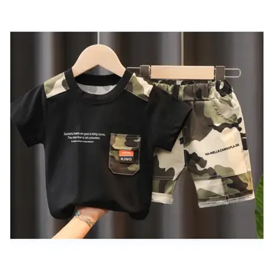 2pcs Toddler Boy Casual Camouflage Print Tee and Shorts Set