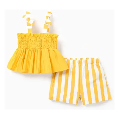 Sweet Stripe 2pcs Toddler Girl Set Hyper-Tactile 3D Polyester Spandex