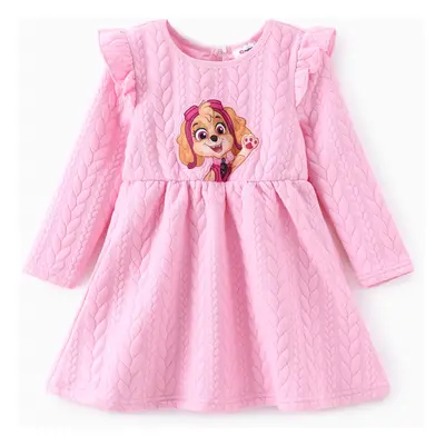 Paw Patrol Toddler Girls 1pcs Embroidered Character Ruffle Long-sleeve Dress