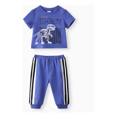 Baby Boy 2pcs Dino Print Tee and Pants Set