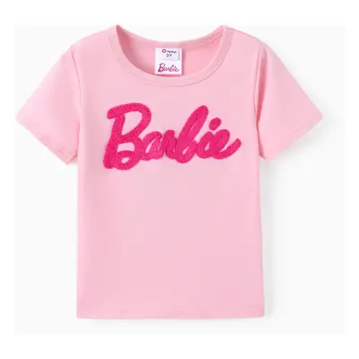 Barbie Toddler/Kid Girl Letter Embroidered Short-sleeve Cotton Tee