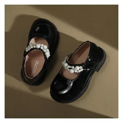 Toddler Girl Solid Gloss Round Toe Leather Shoes