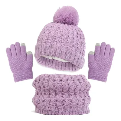 Baby/toddler winter warm and cold-proof three-piece set, knitted woolen hat, neck scarf and glov