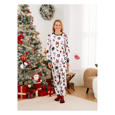 Christmas Family Matching Santa & Wreaths Print Long-sleeve Pajamas Sets