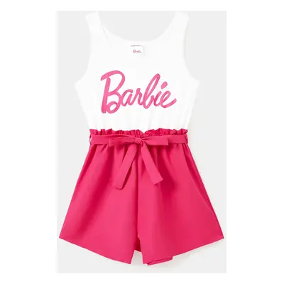 Barbie Mommy and Me Letter Print Belted Combo Tank Rompers