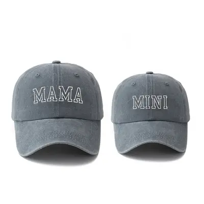 Family Matching Embroidered Washed Baseball Cap with Alphabet Design