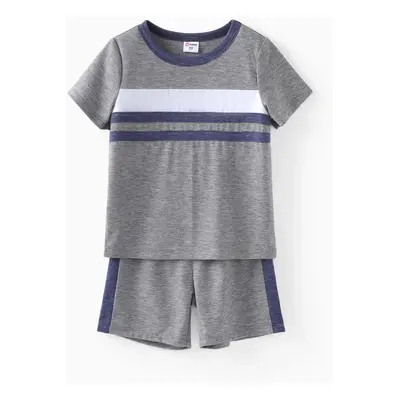 Toddler Boy 2pcs Colorblock Tee and Shorts Set