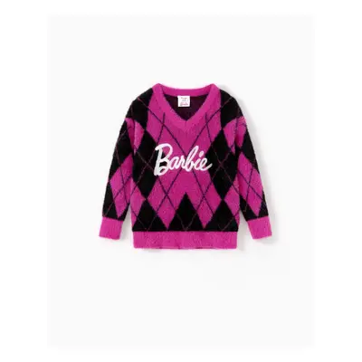 Barbie Mommy And Me 1pc Logo Embroidered Checkered Knitwear