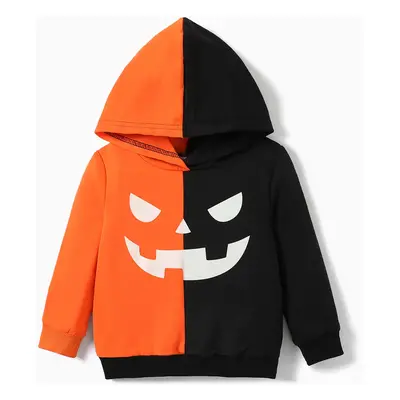 Toddler Boy/Girl Halloween Graphic Reflective Colorblock Hoodie Sweatshirt