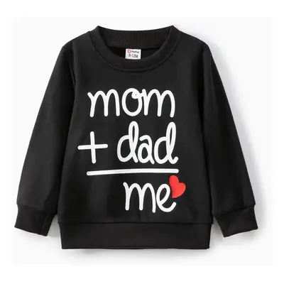 Baby Boy/Girl Heart & Letter Print Long-sleeve Sweatshirt