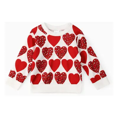 Baby Girl Sweatshirt with Heart and Leopard Print