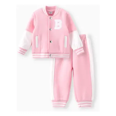 2pcs Baby Boy Classic Letter Long Sleeve Set