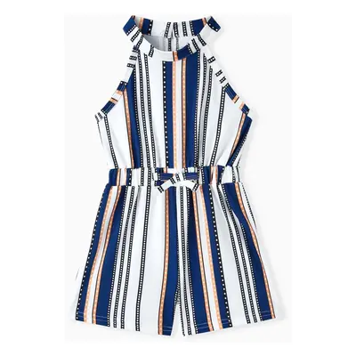 Toddler Girl Boho Stripe Halter Rompers