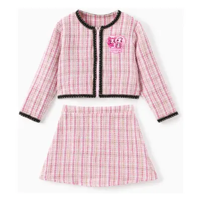 Rainbow High Toddler/Kid Girl 2pcs Bella Stella Character Tweed Cardigan with Skirt Set