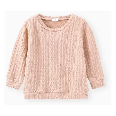 Toddler Girl/Toddler Boy Solid Textured Sweater