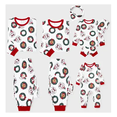 Christmas Pajamas Family Matching Santa & Reindeer Wreath Pajamas Sets